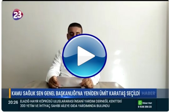 KAMU SAĞLIK SEN GENEL BAŞKANLIĞI’NA YENİDEN ÜMİT KARATAŞ SEÇİLDİ
